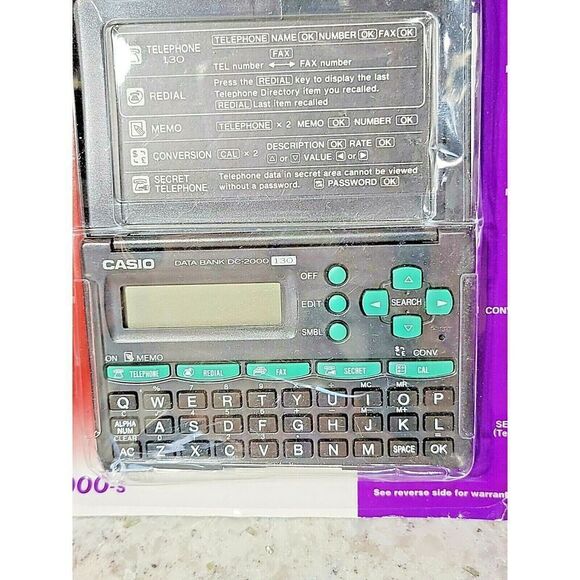 Vintage Casio Data Bank DC-2000-s‎ 130 Tel & Fax Hand Held Digital Organizer - Picture 5 of 5